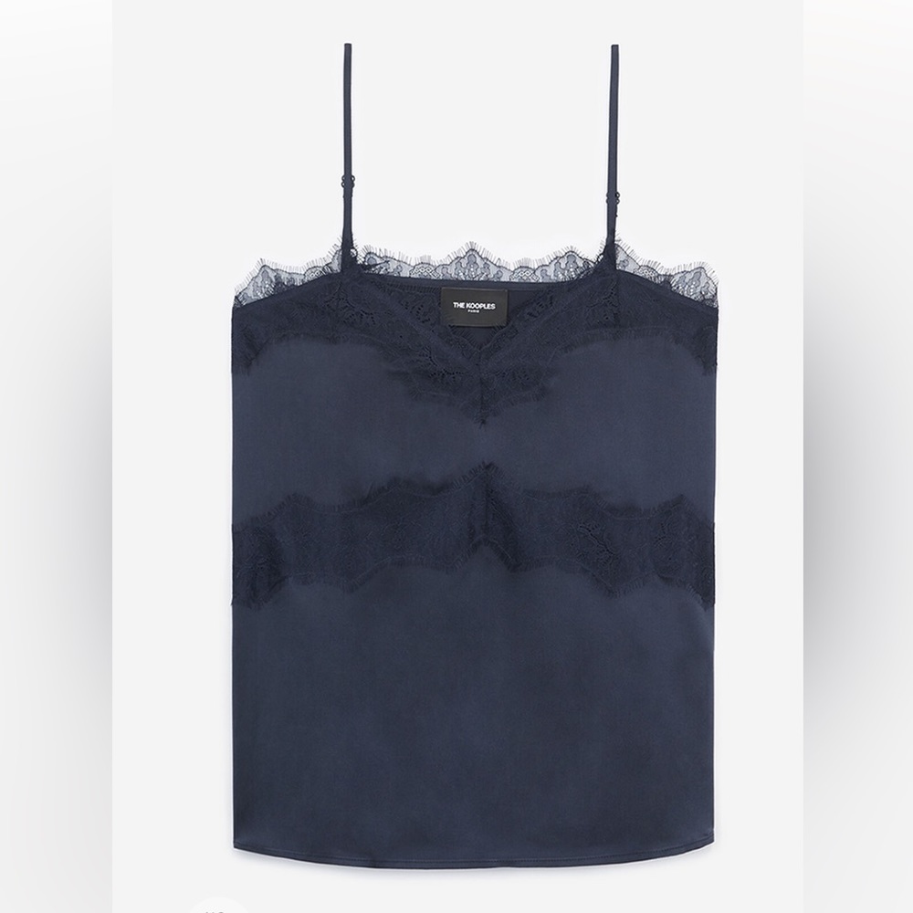 The Kooples Navy Silk Cami (worn once)